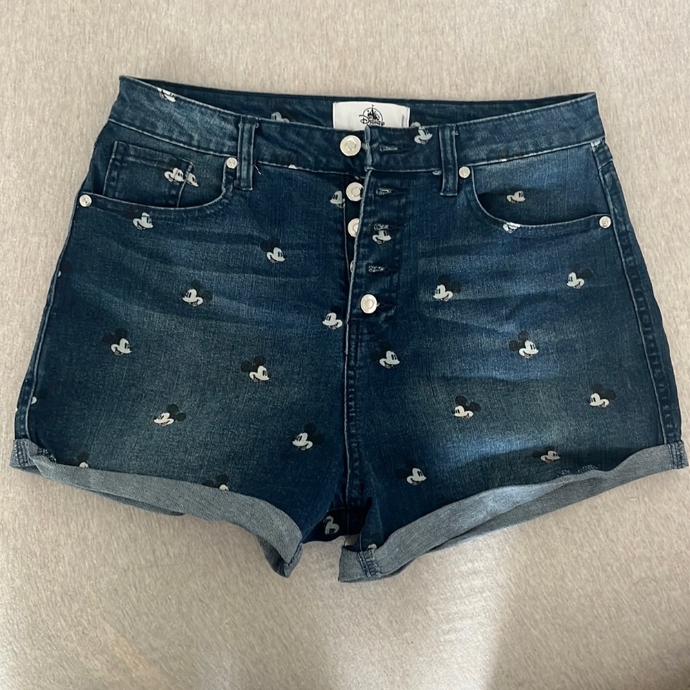 Official Disney Parks merchandise, Mickey high waisted denim shorts